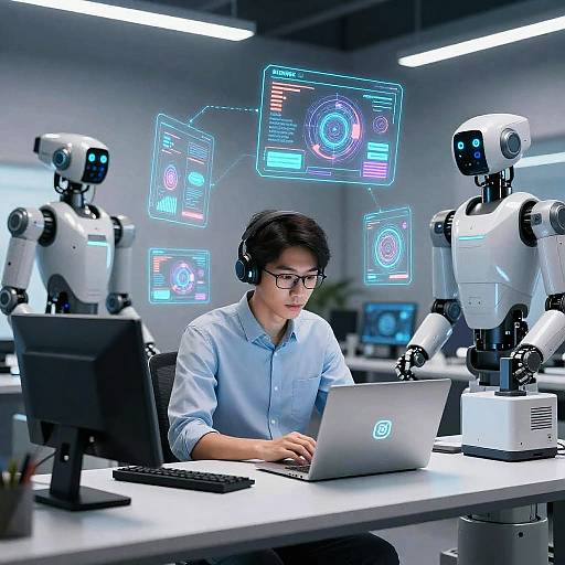 Futuristic AI Creator in Studio