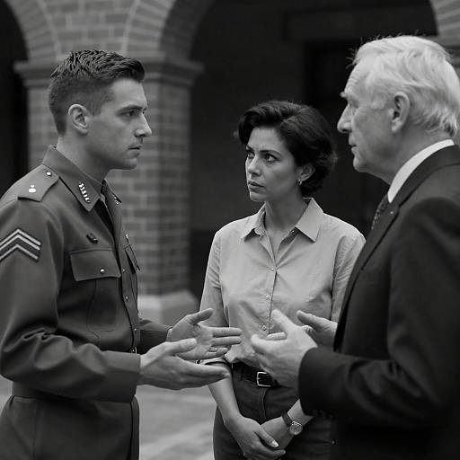 Dramatic Black-and-White Group Portrait