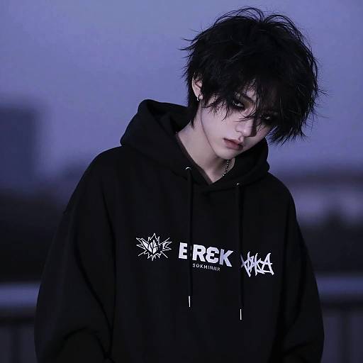 Dark Emo Boy Aesthetic Portrait