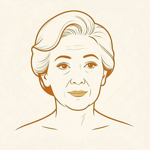 Art Deco Minimalist Elderly Portrait