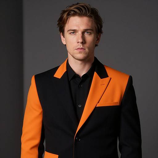 Man in Black and Orange Suit