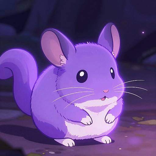 Glowing Purple Anime Chinchilla