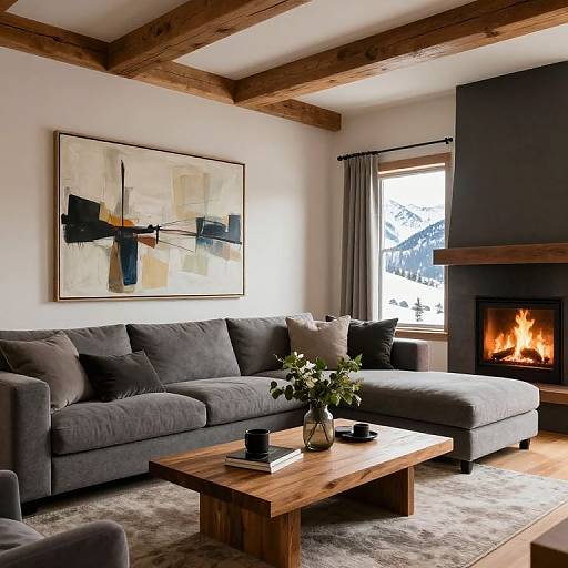 Cozy Living Room with Mountain View