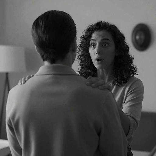 Elegant Surprise: Black and White Portrait