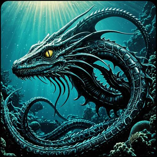 Enigmatic Undersea Serpent Sticker Art Enigmatic Undersea Serpent Sticker Art
