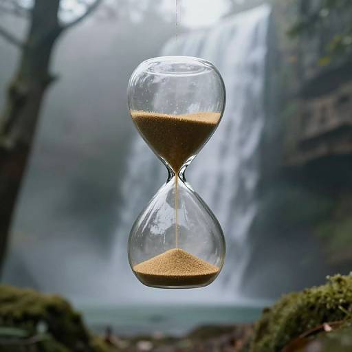 Whispering Hourglasses in Misty Forest