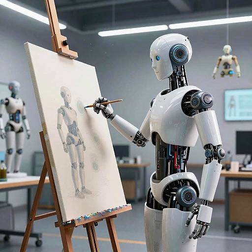 AI Humanoid Robot Painting Creativity