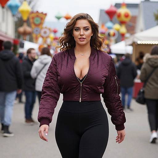 Curvy Woman in Street Festival Style
