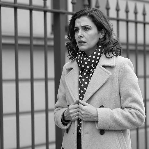 Expressive Woman in Vintage Style Photo