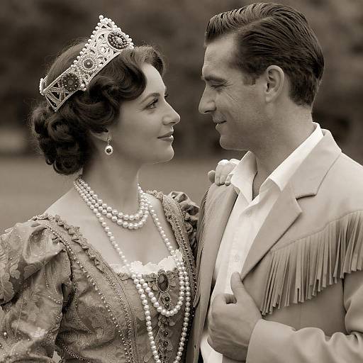 Vintage Sepia Romance in Timeless Attire