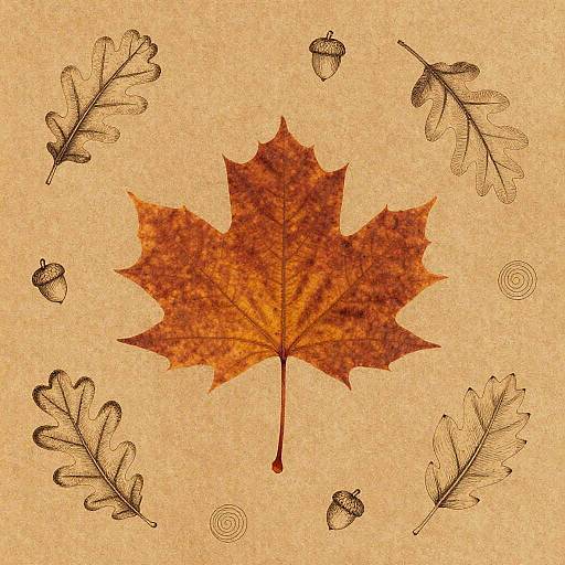 Vintage Autumn Leaf Botanical Print