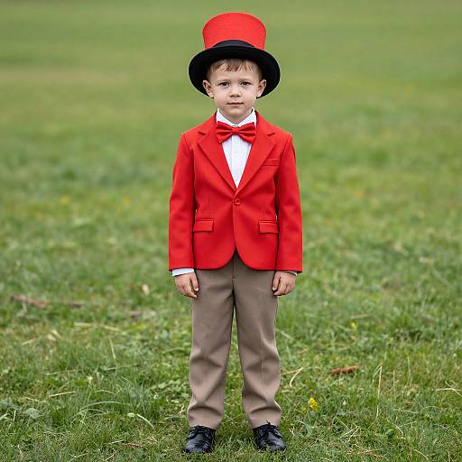 Boy Magician Costume Outdoors