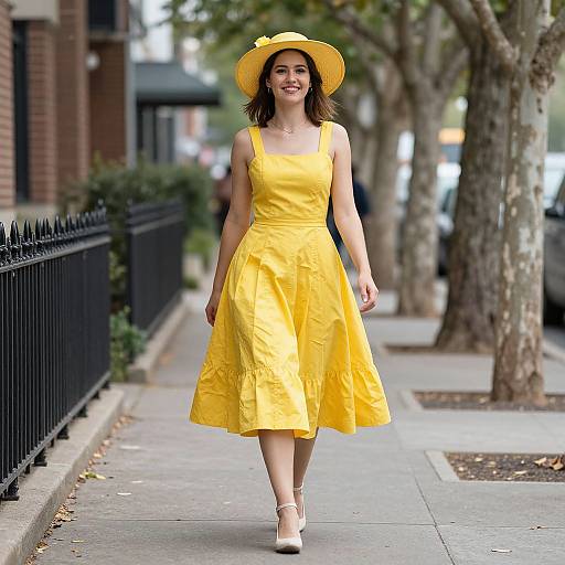 Woman in Yellow Salsa Dress