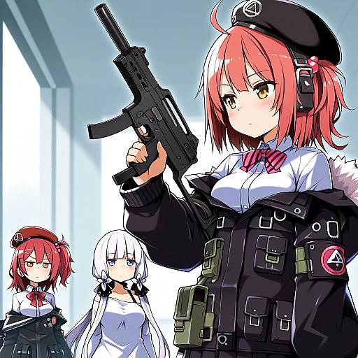 Illustration of Mp7 (girls' frontline), girls' frontline in the style of Haga yui