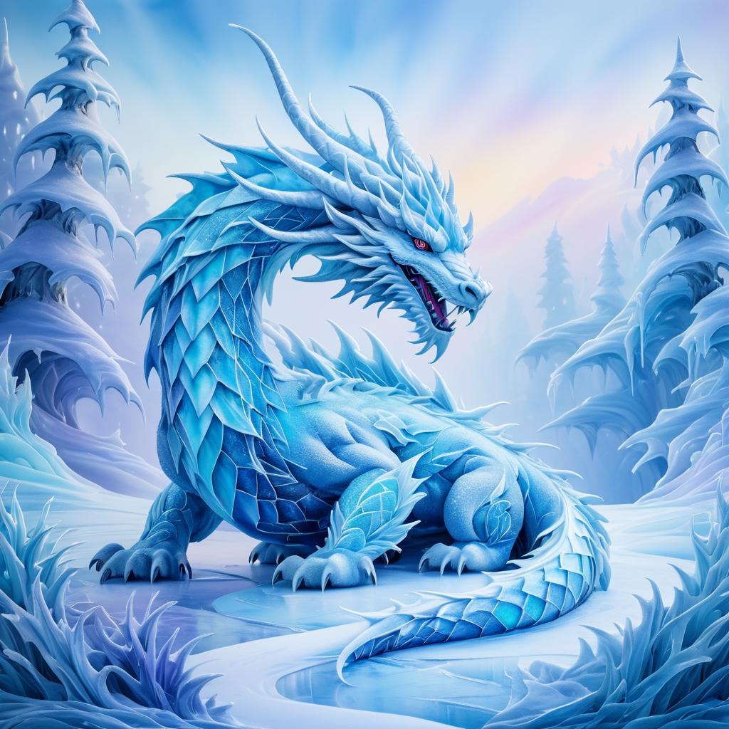 Frosted Dragon in Snowy Wilderness