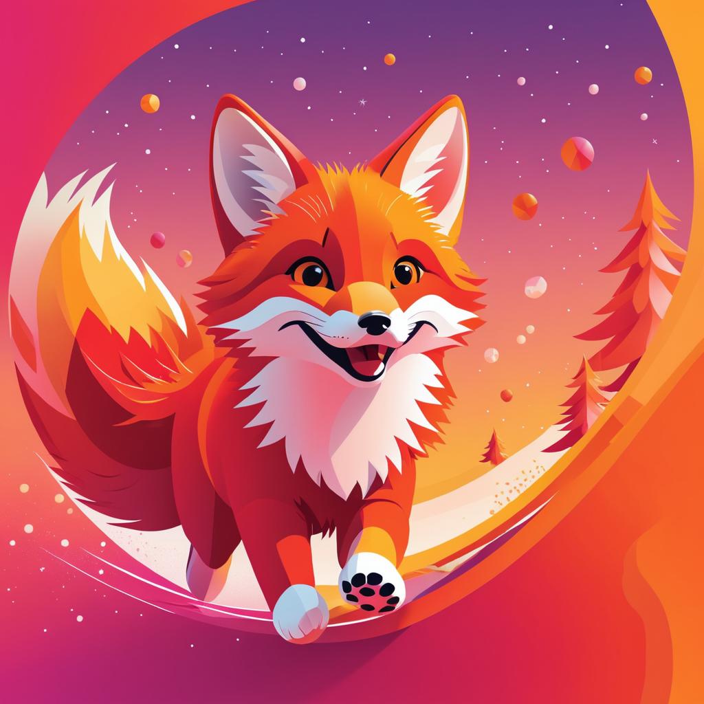 Playful Red Fox Vector Art for Instagram