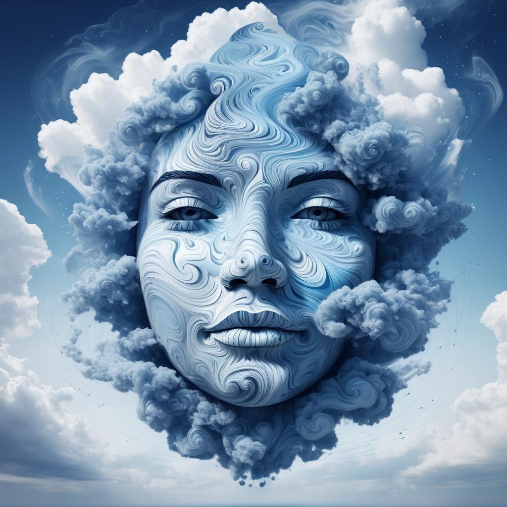 Surreal Cloud Face in Digital Art