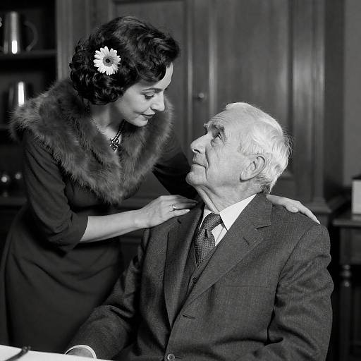 Vintage Noir Couple: Intimate Studio Portrait