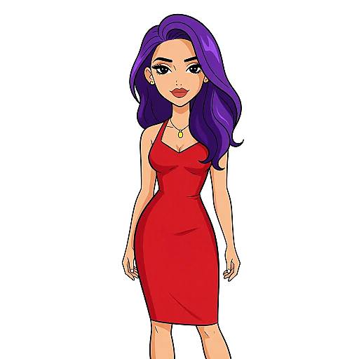 Casual Chic Woman in Red Dress