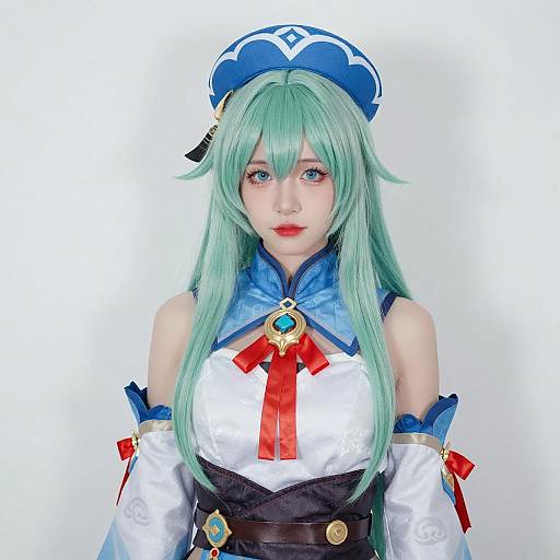 Mint-Green Haired Cosplay Portrait