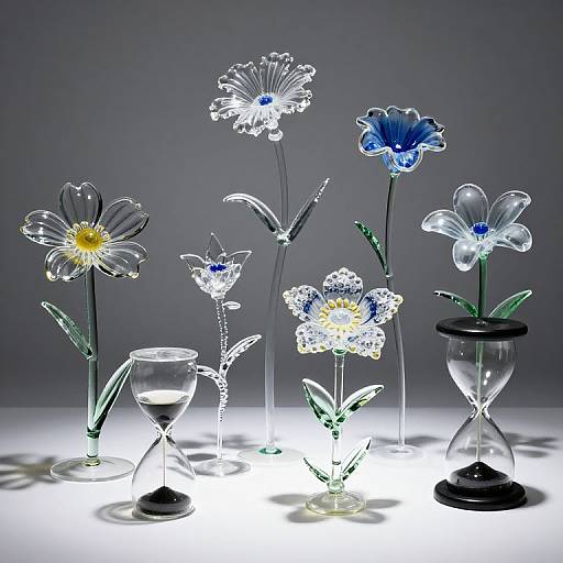 Ephemeral Glass Flowers and Time-Keepers