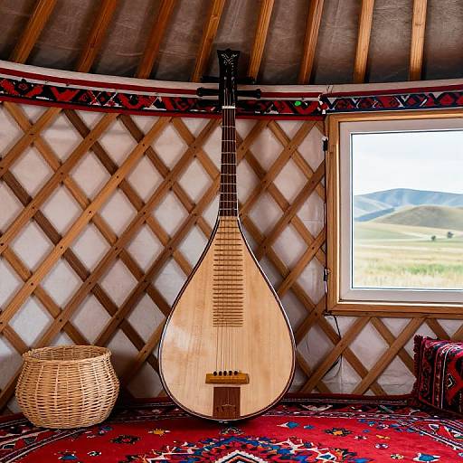 Dombra in Cozy Kazakh Yurt