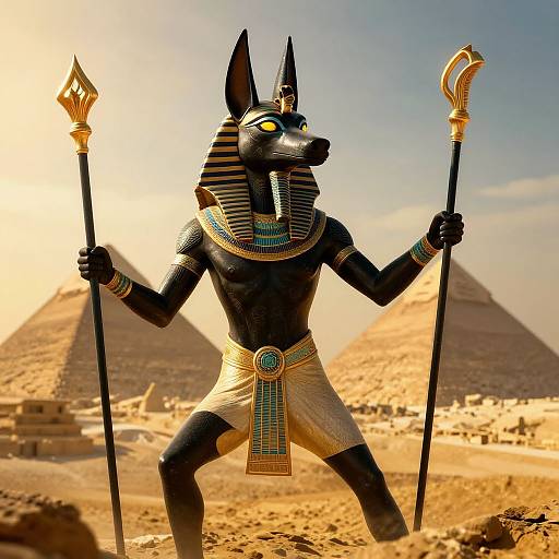 Dynamic Anubis Pharaoh in Cinematic Light