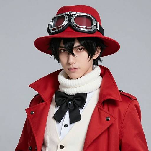 Stylish Male with Red Hat and Goggles