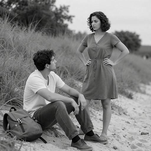 Intimate Black-and-White Couple Photograph