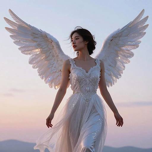 Graceful Female Angel at Dawn