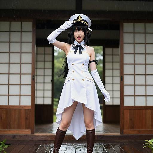 Admiral Kancolle in Rainy East Asian Porch