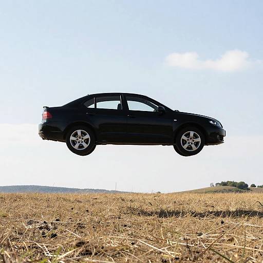 Surreal Floating Black Car CGI