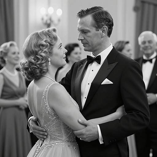 Intense Dance Scene in Black and White