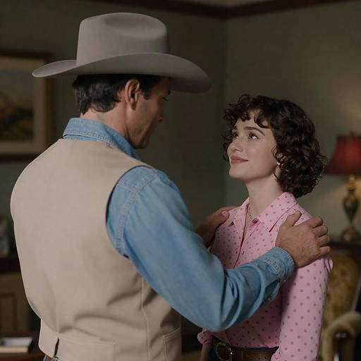 Vintage Intimate Couple in Dim Room