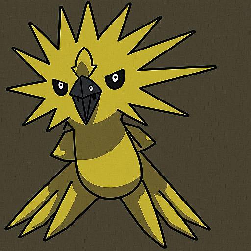 Illustration of Zapdos, pokemon in the style of Maromi (am97)