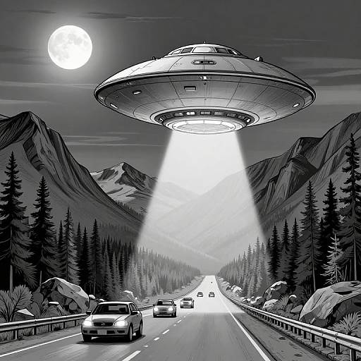 Surreal UFO Above Alaskan Highway