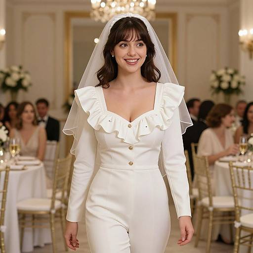 Elegant Wedding Guest in Ballroom