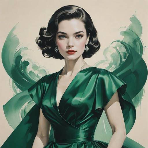 Glamorous Duotone Satin Portrait