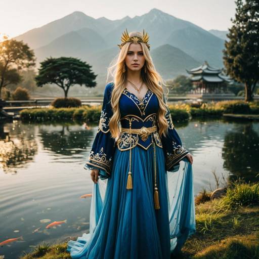 Cinematic Fantasy Woman by a Pond