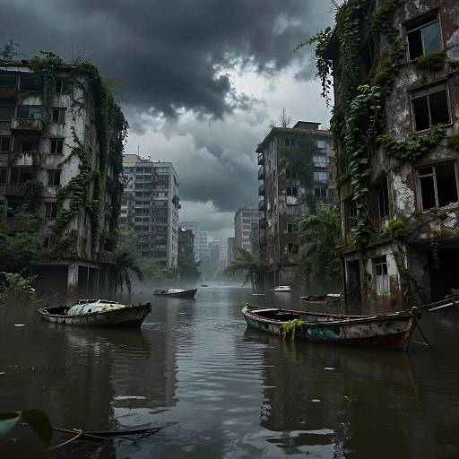 Apocalyptic Flooded Metropolis Ruins