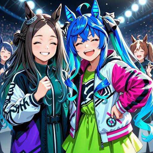 Multicolored Twin Turbo Umamusume Girls