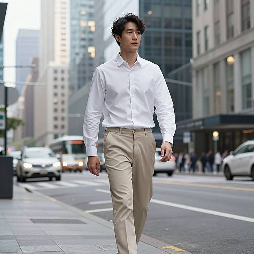 Stylish Young Man in Beige Chinos