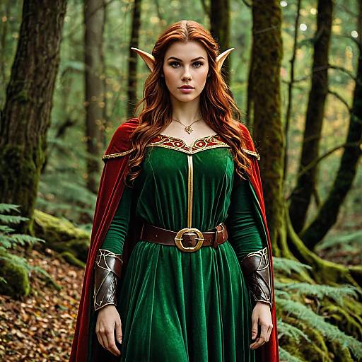 Elf Woman in Fantasy Forest