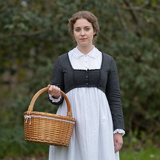 Colonial Woman Carrying Basket