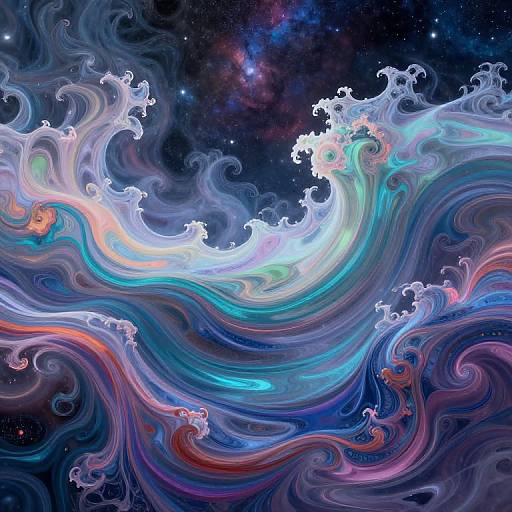 Ethereal Dreamscape with Fractal Waves