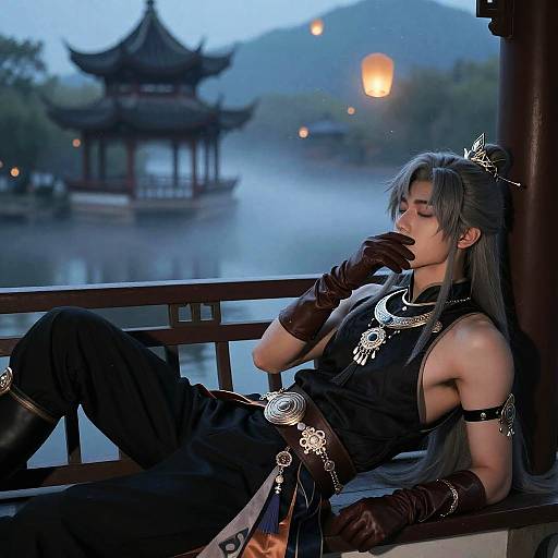 Aether Cowboy Shot on Pagoda Balcony