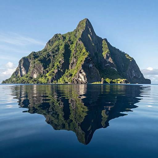 Majestic Volcanic Island Reflection
