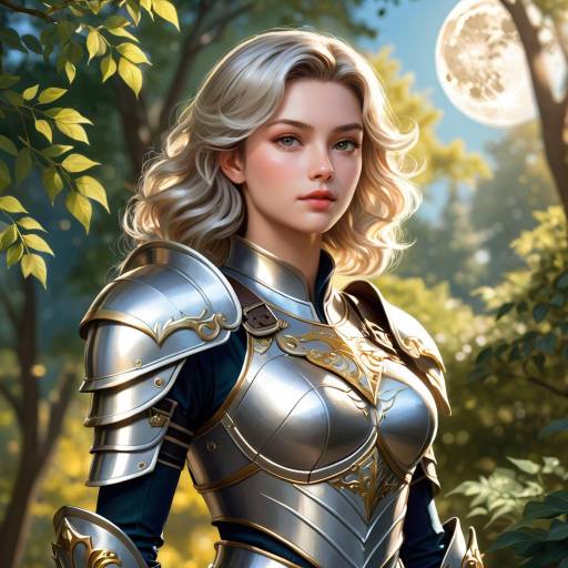 Fantasy Armor Young Woman in Park