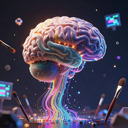 Futuristic AI Brain Art Generator