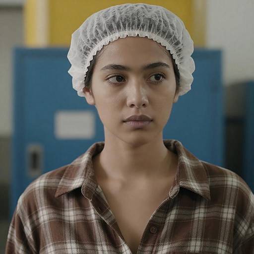 Industrial Portrait: Young Woman in Hairnet